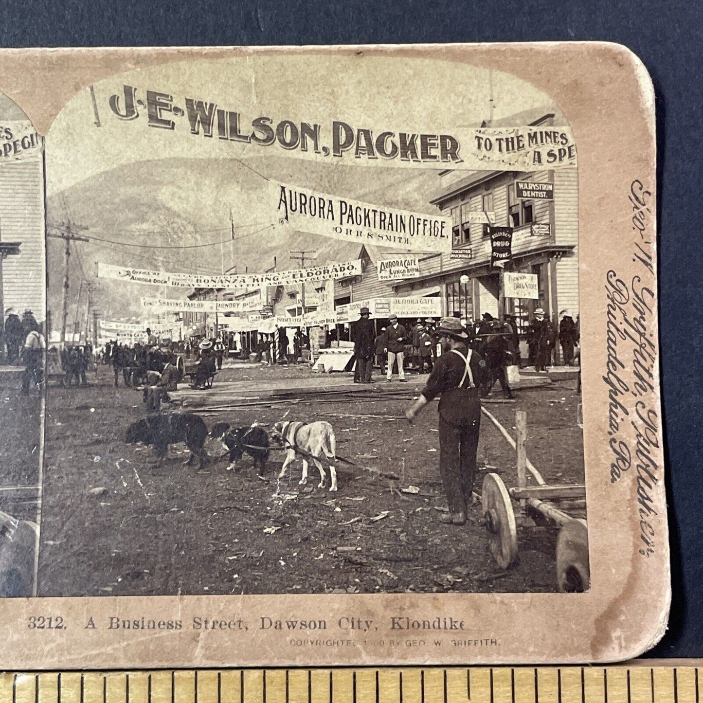 Dawson City Gold Mining Boom Town Stereoview Yukon Canada Antique c1900 X1237