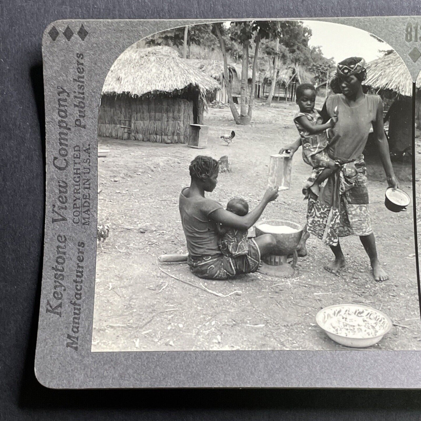 Antique 1918 Women In Kalemie Congo Stereoview Photo Card P1623