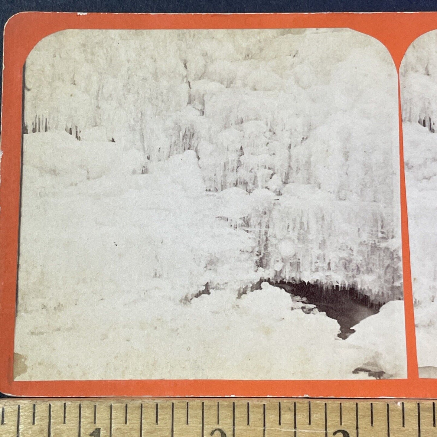 Squamscott River Frozen Exeter NH Stereoview Photo Card Hobbs Antique c1868 X844