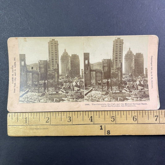 San Francisco Savings Bank Collapse Stereoview Photo Card Antique 1906 X804