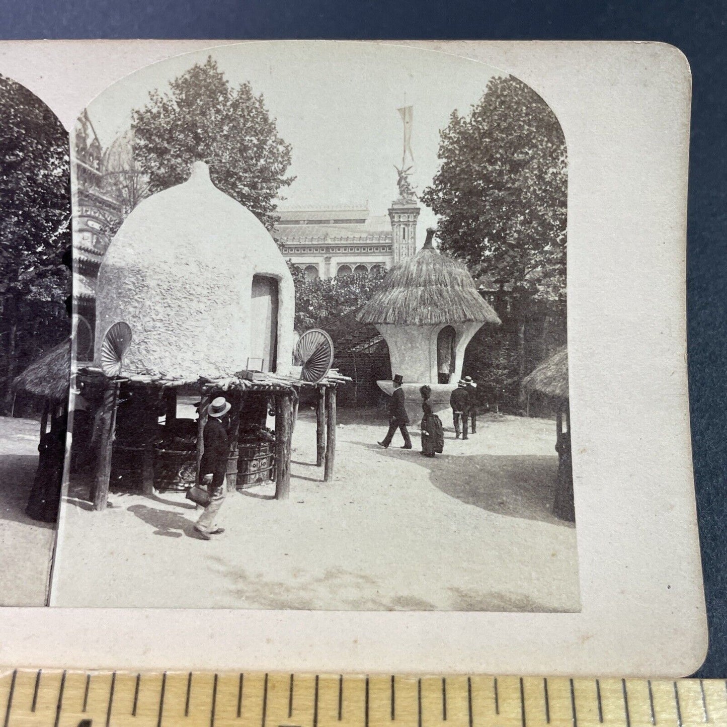 Antique 1889 Colonialism Exhibit Paris France Stereoview Photo Card P3829