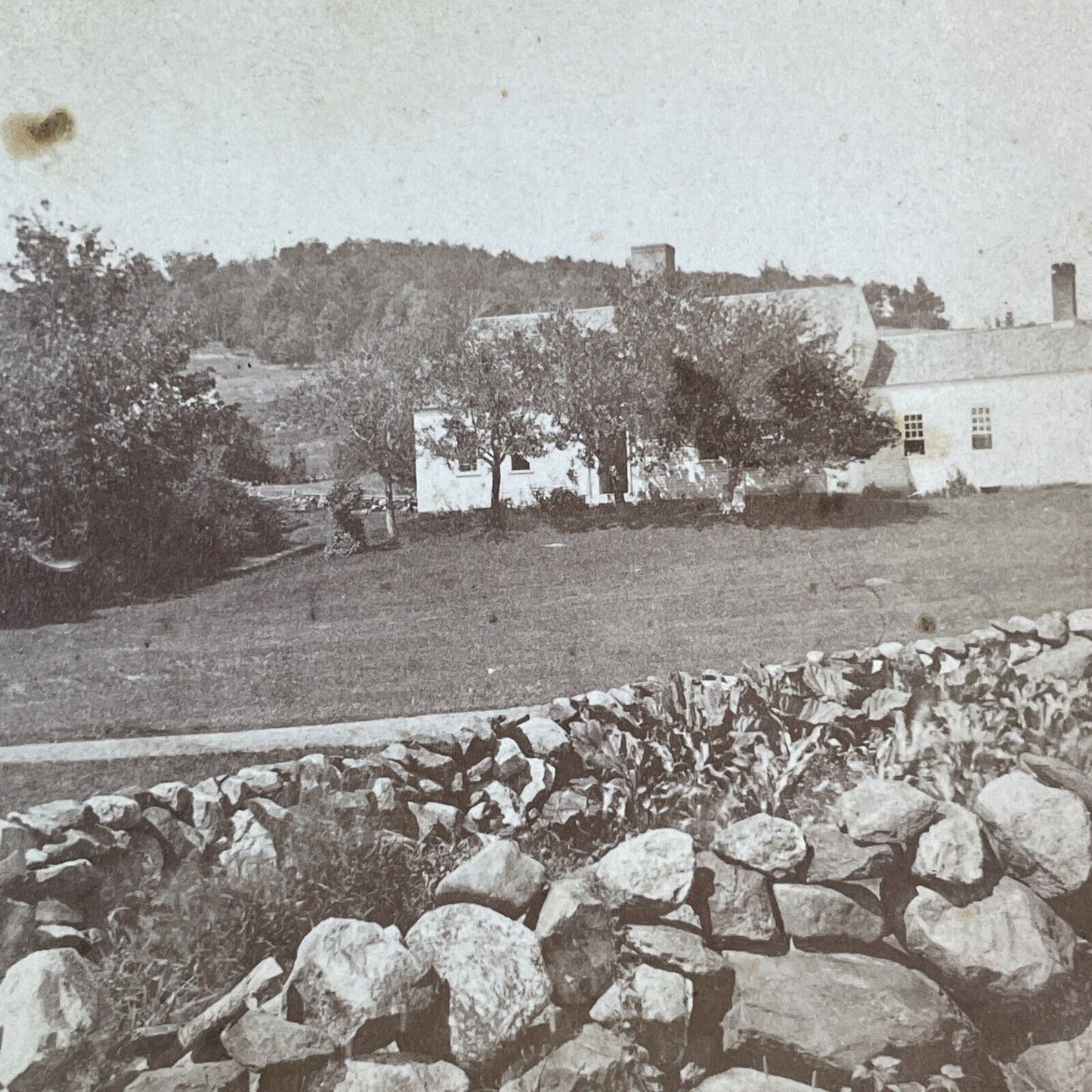 Old Farm House Laconia New Hampshire Stereoview L.E. Lindsay c1870s Y893