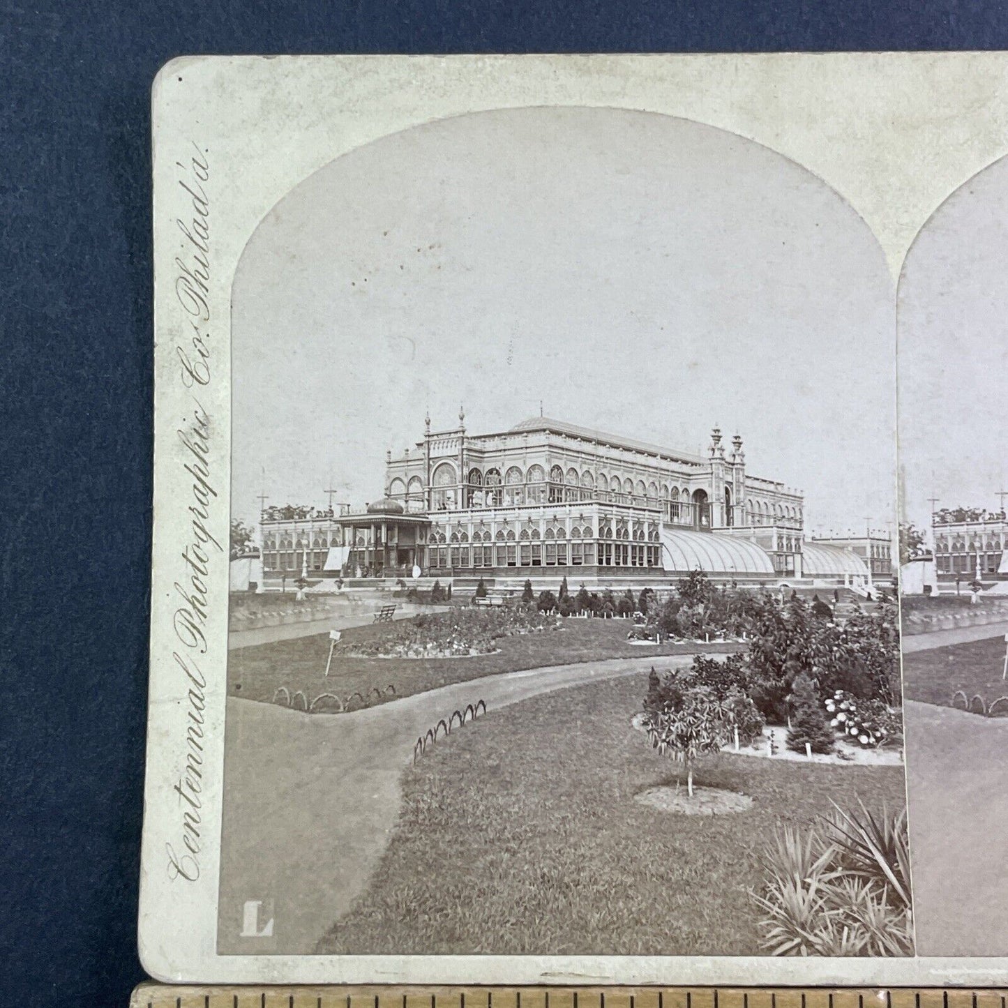 Horticultural Hall Philadelphia Stereoview Edward L Wilson Antique 1876 X1343