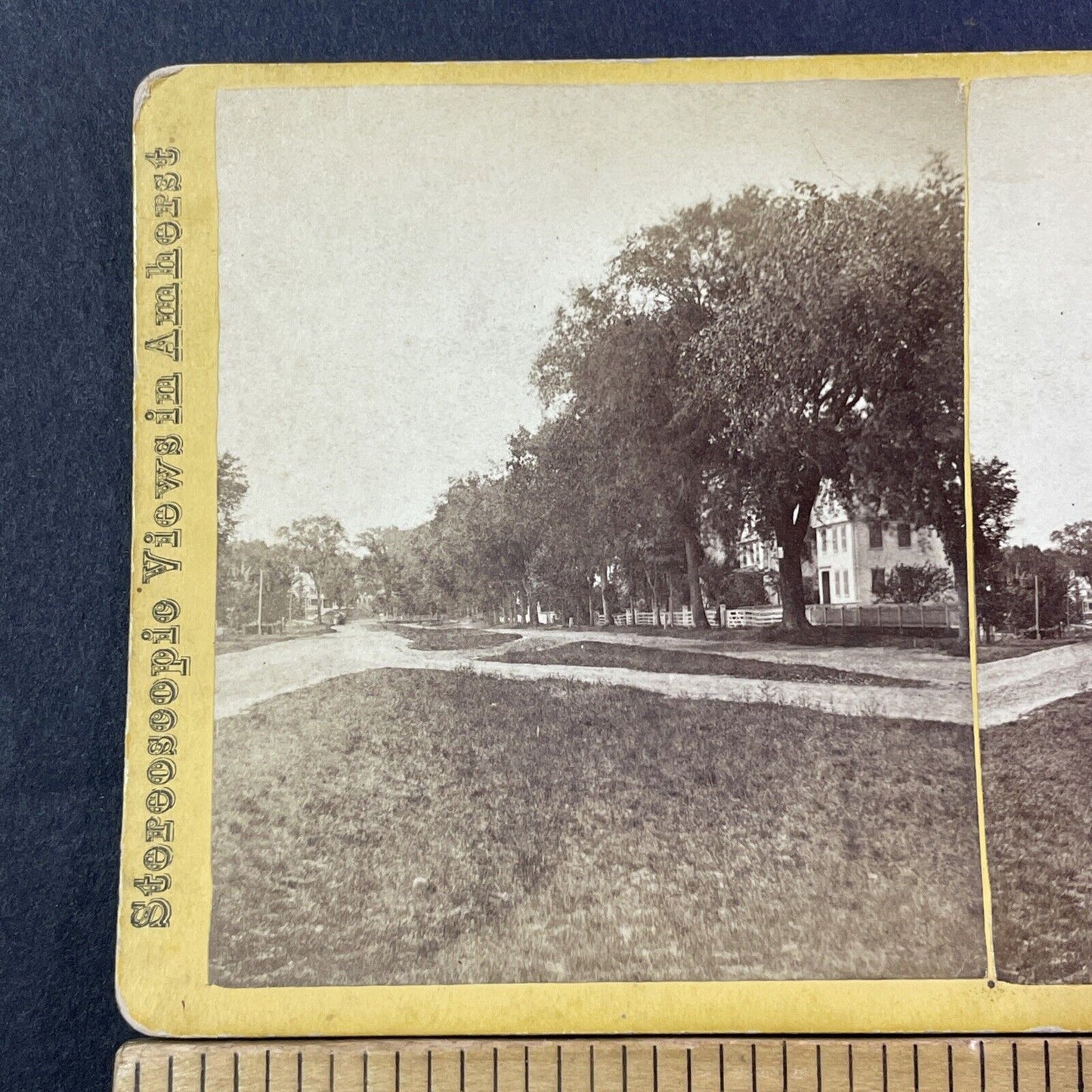 Main Street Amherst New Hampshire Stereoview Photo BF Foster Antique c1872 X859