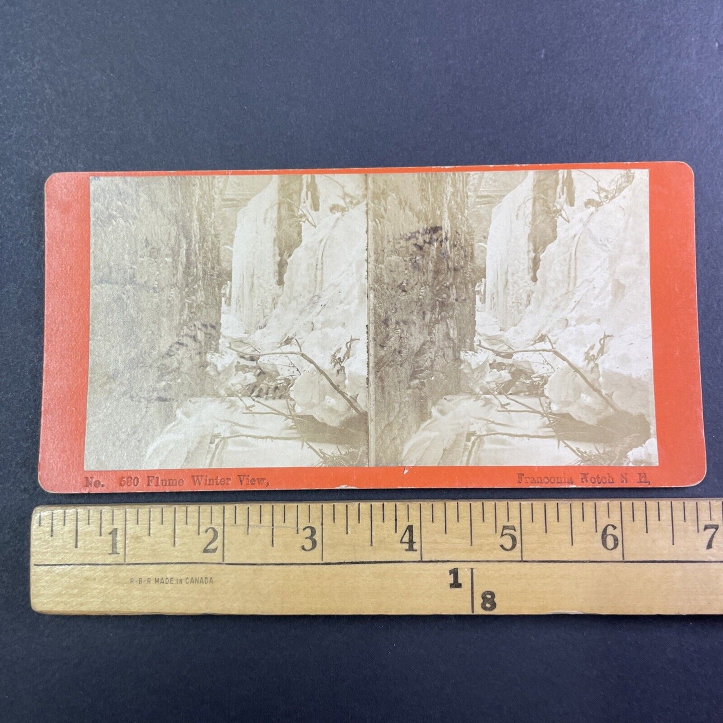 Franconia Notch Ice and Snow Damage Stereoview New Hampshire c1870s Y943