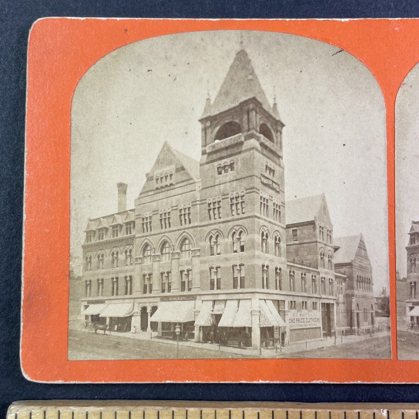 Windsor Hotel Holyoke Massachusetts Stereoview Antique c1870 Y2547