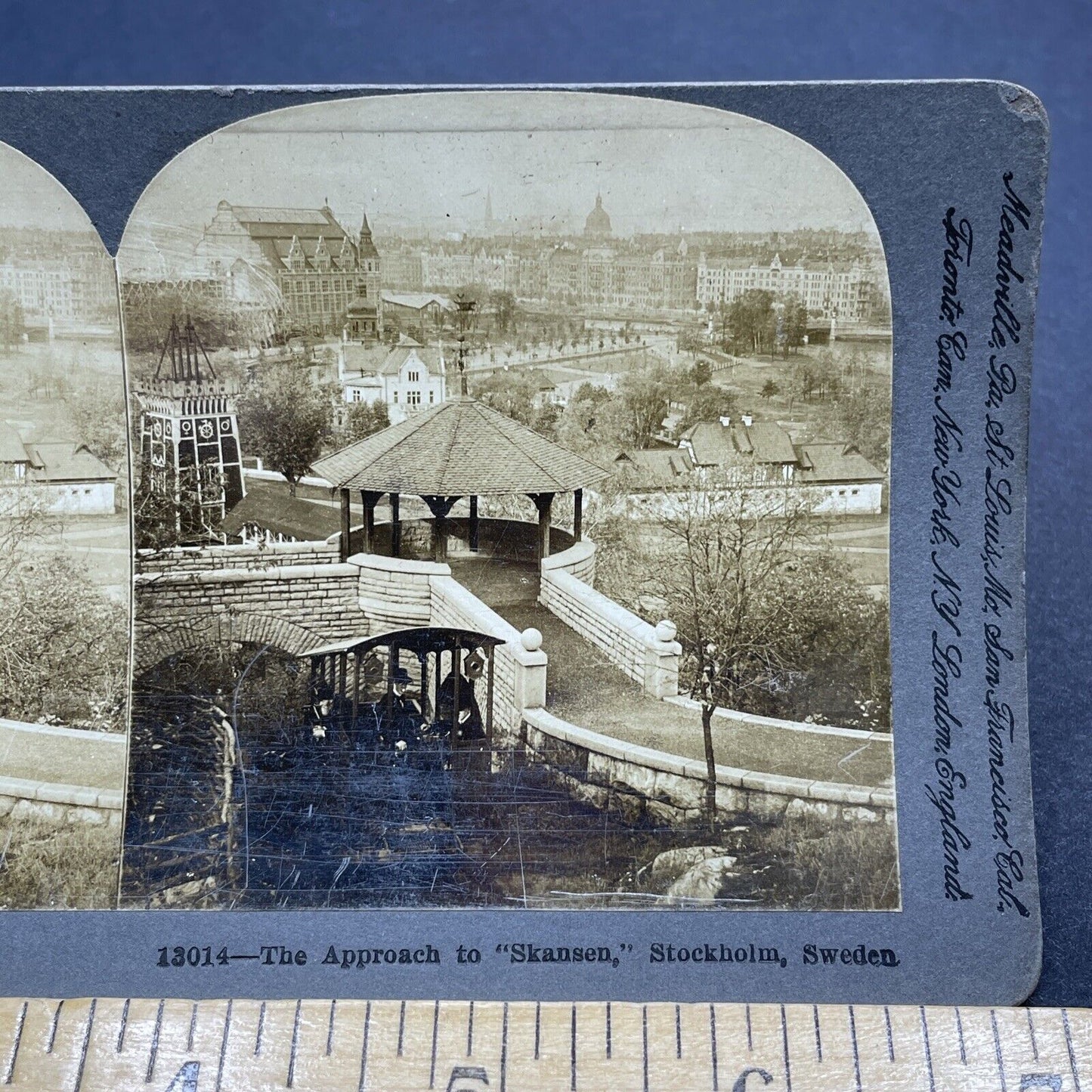 Antique 1901 Skansen Museum Stockholm Sweden Stereoview Photo Card P2043