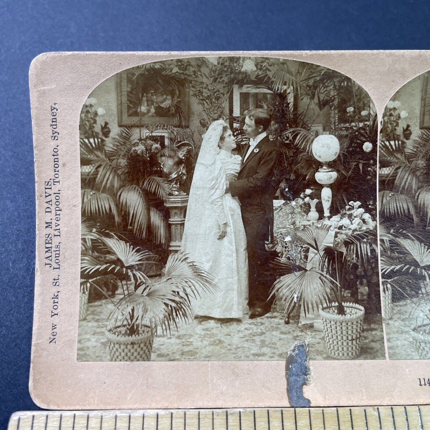 Antique 1897 Bride And Groom Prepare To Consummate Stereoview Photo Card P2871