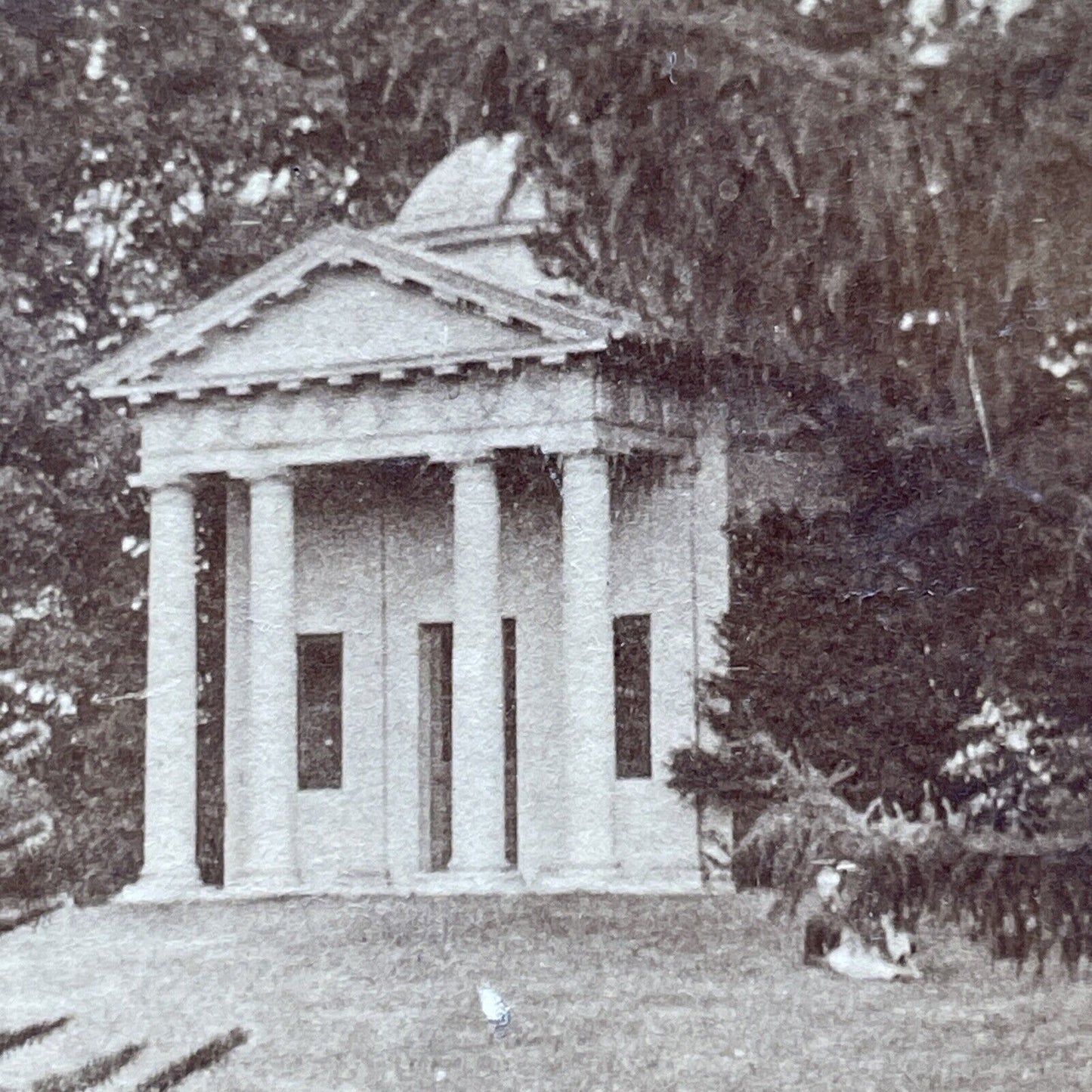 Antique 1870s Temple Of Bellona Kew Gardens England Stereoview Photo Card V3411