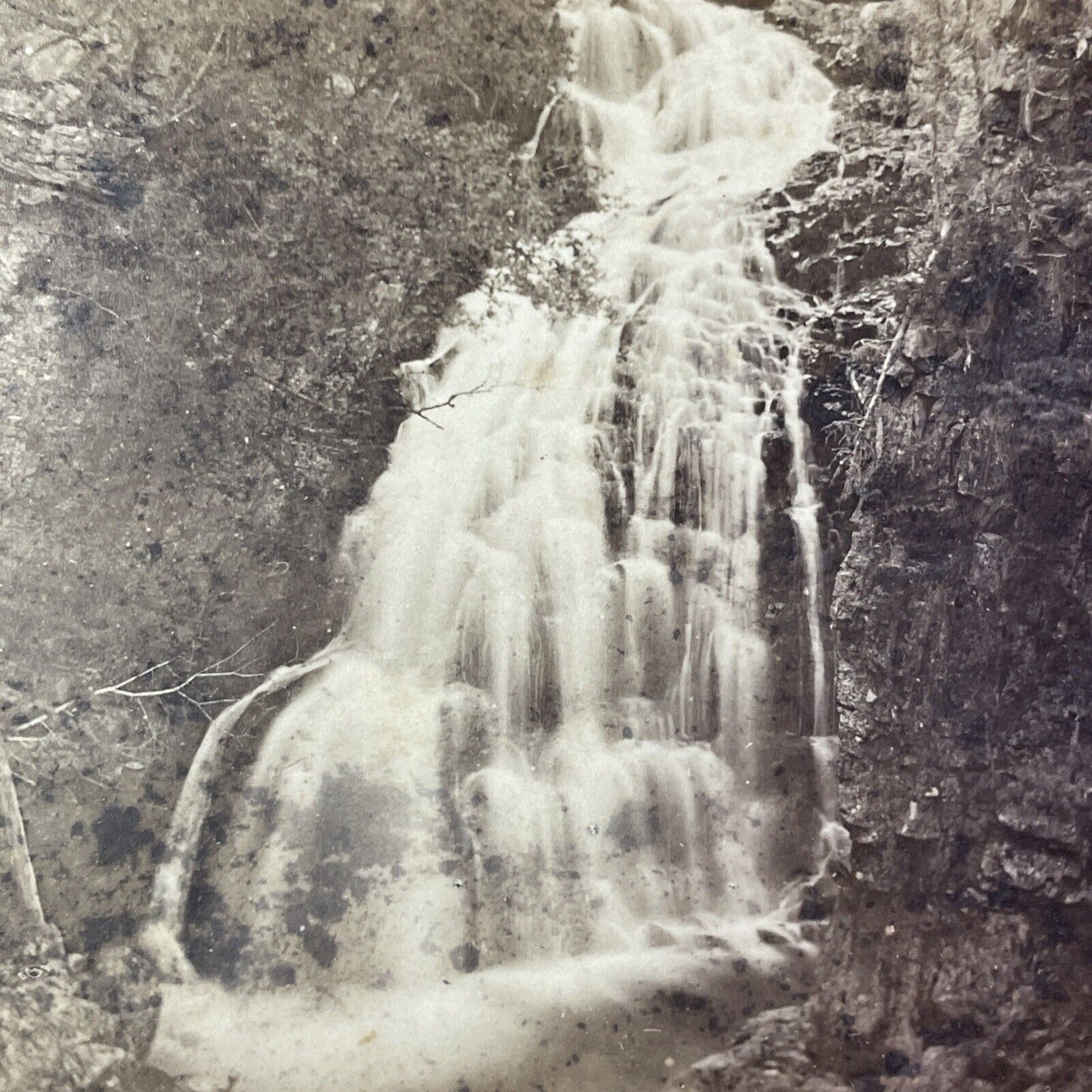 Crystal Cascade Franconia New Hampshire Stereoview S.F. Adams c1870s Y851