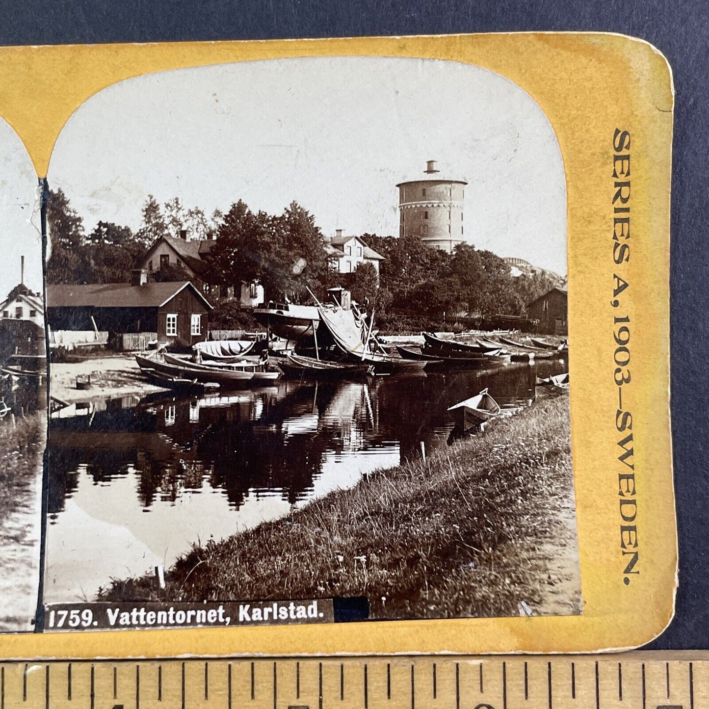 Sentry Tower Karlstad Sweden Stereoview Gustave A. Johnson Antique c1875 X3298