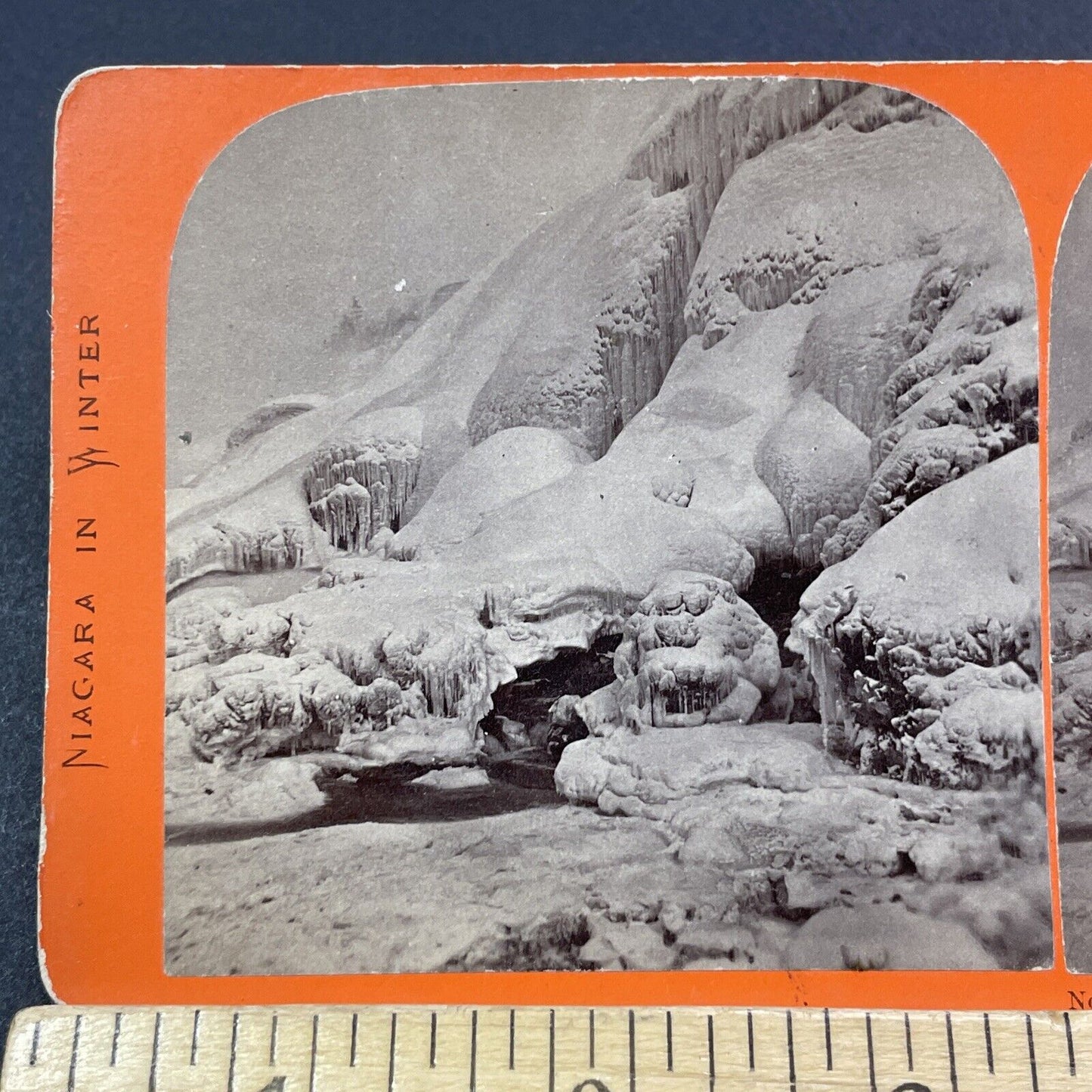 Antique 1870s The Bottom Of American Niagara Falls Stereoview Photo Card V1909