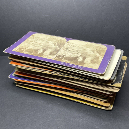 Lot Of 50 Various Scenes And People Stereoview Photo Cards Antique c1870s-1920s