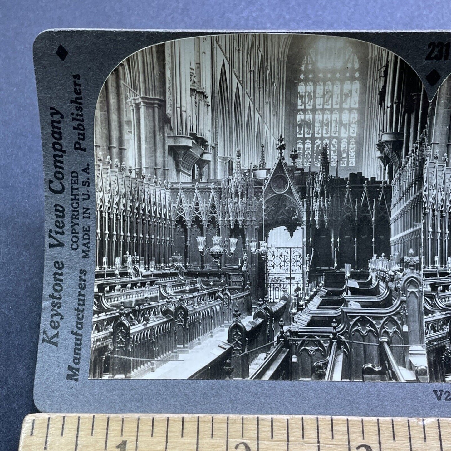 Antique 1920s Westminster Abbey London England Stereoview Photo Card V2957