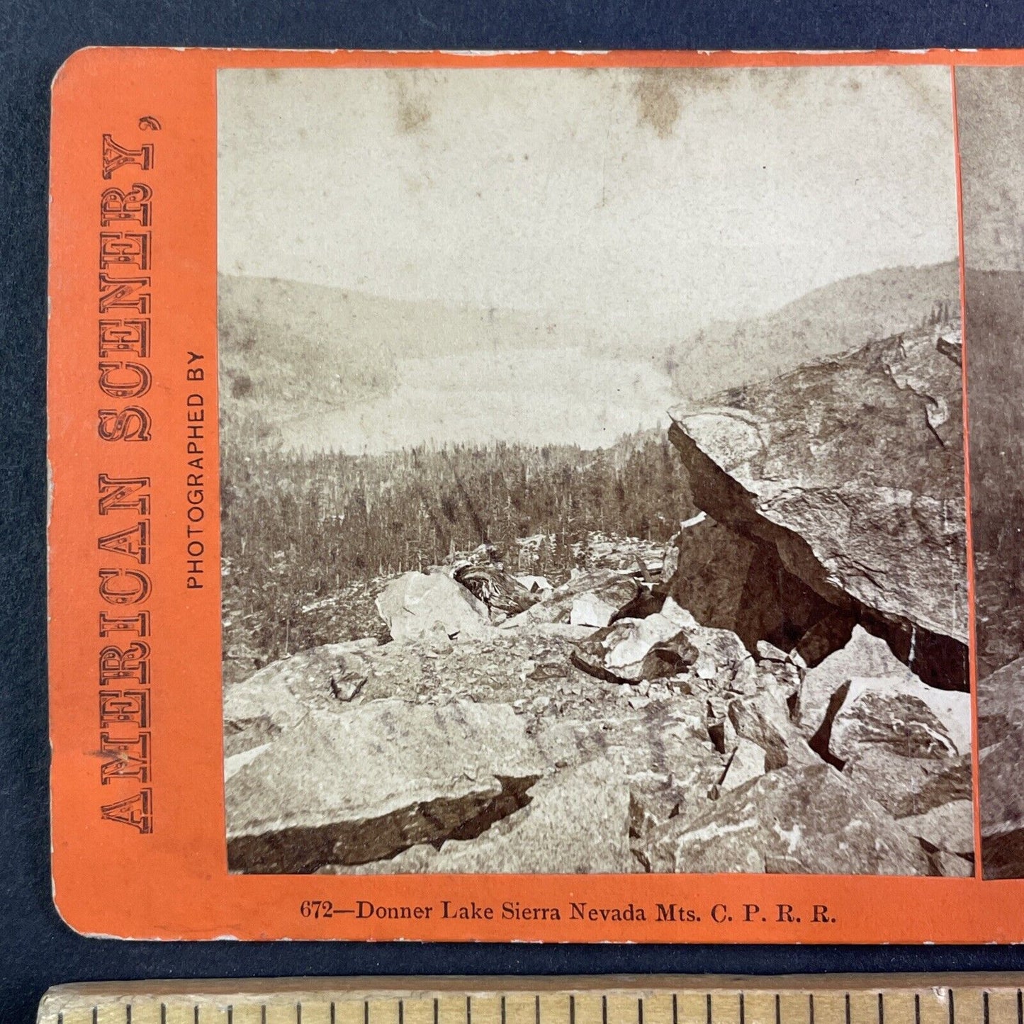 Donner Lake Truckee California Stereoview C.L. Pond Sierra Nevadas c1870s Y2508