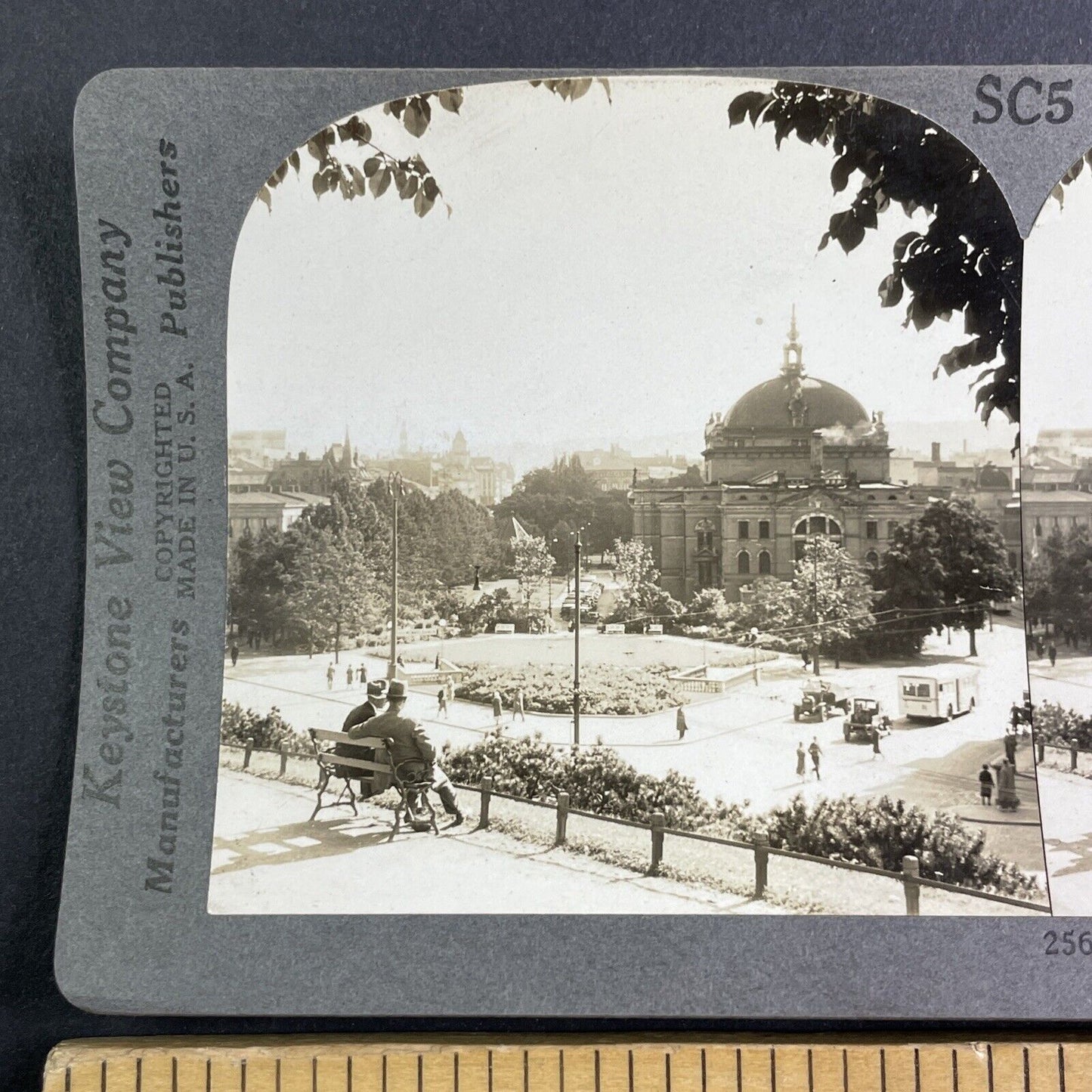 Oslo National Theater Norway Stereoview Late Period View Antique c1933 Y1236