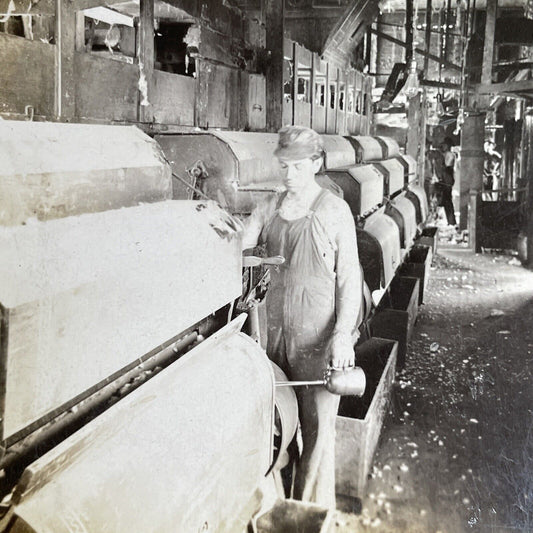 Antique 1909 Cotton Mill In Greenville Texas Stereoview Photo Card P1523