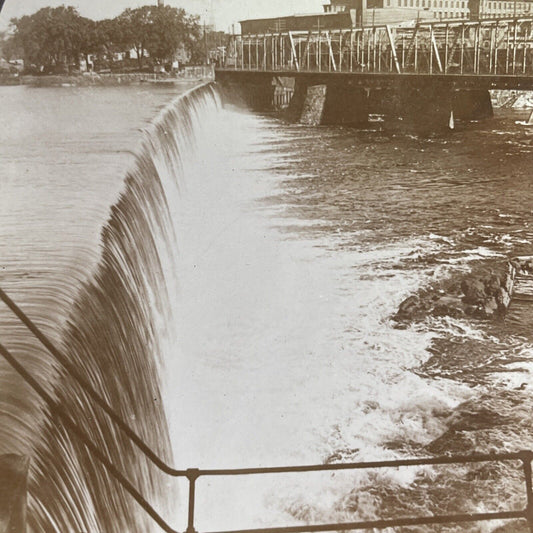 Antique 1905 Merrimac Falls Lawrence Massachusetts Stereoview Photo Card P1453