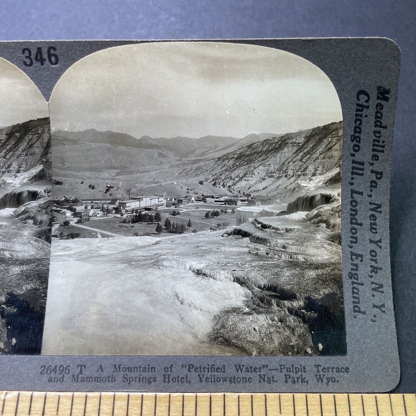 Antique 1920s Mammoth Springs Hotel Yellowstone Stereoview Photo Card P3184