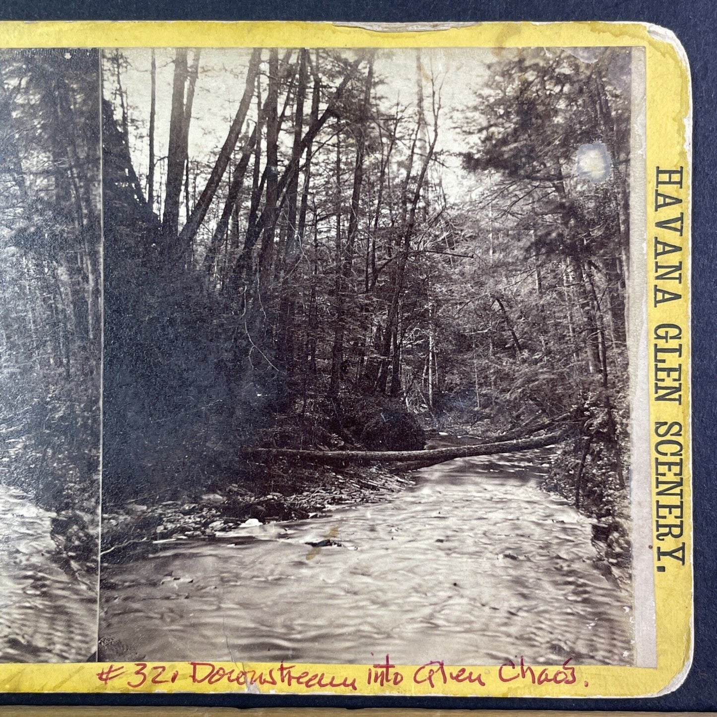 Northern Central Railroad Stereoview Watkins Glen Chaos C.M. Marsh c1870s Y2246