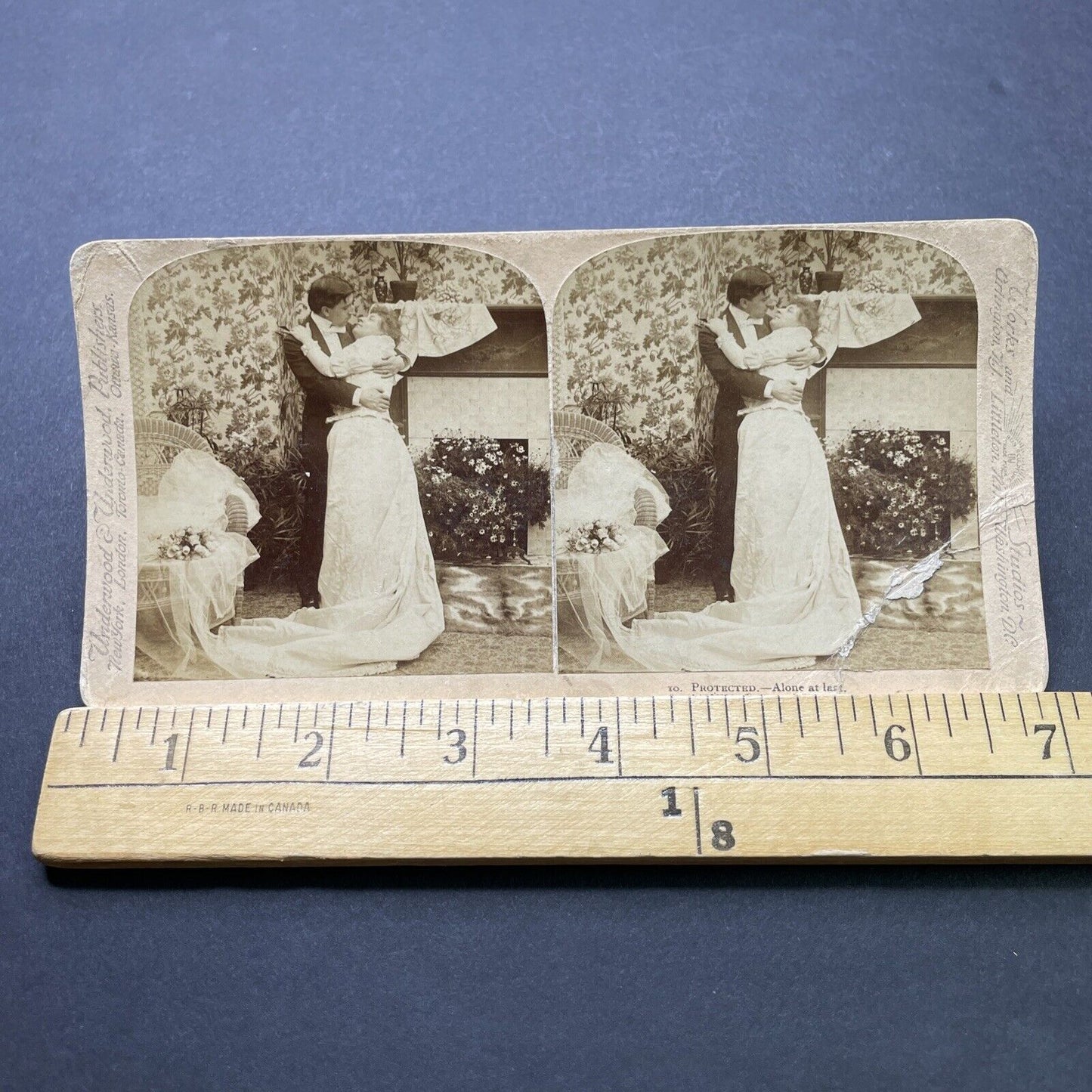 Antique 1897 Newly Weds Consummate Marraige Stereoview Photo Card P2509