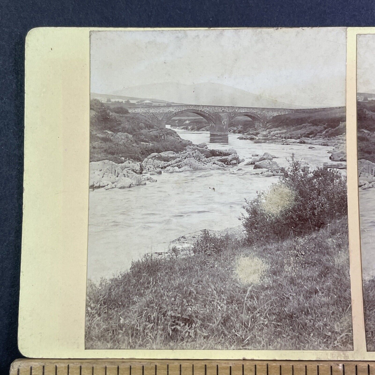 Clunie Bridge Pitlochry England Stereoview River Tummel UK Antique c1878 X1866