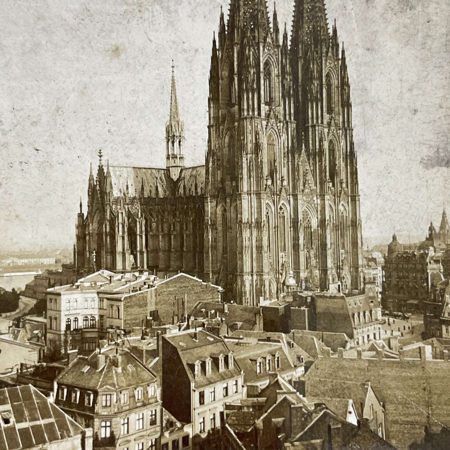 Antique 1901 The Great Church Cathedral Cologne DE Stereoview Photo Card P4480