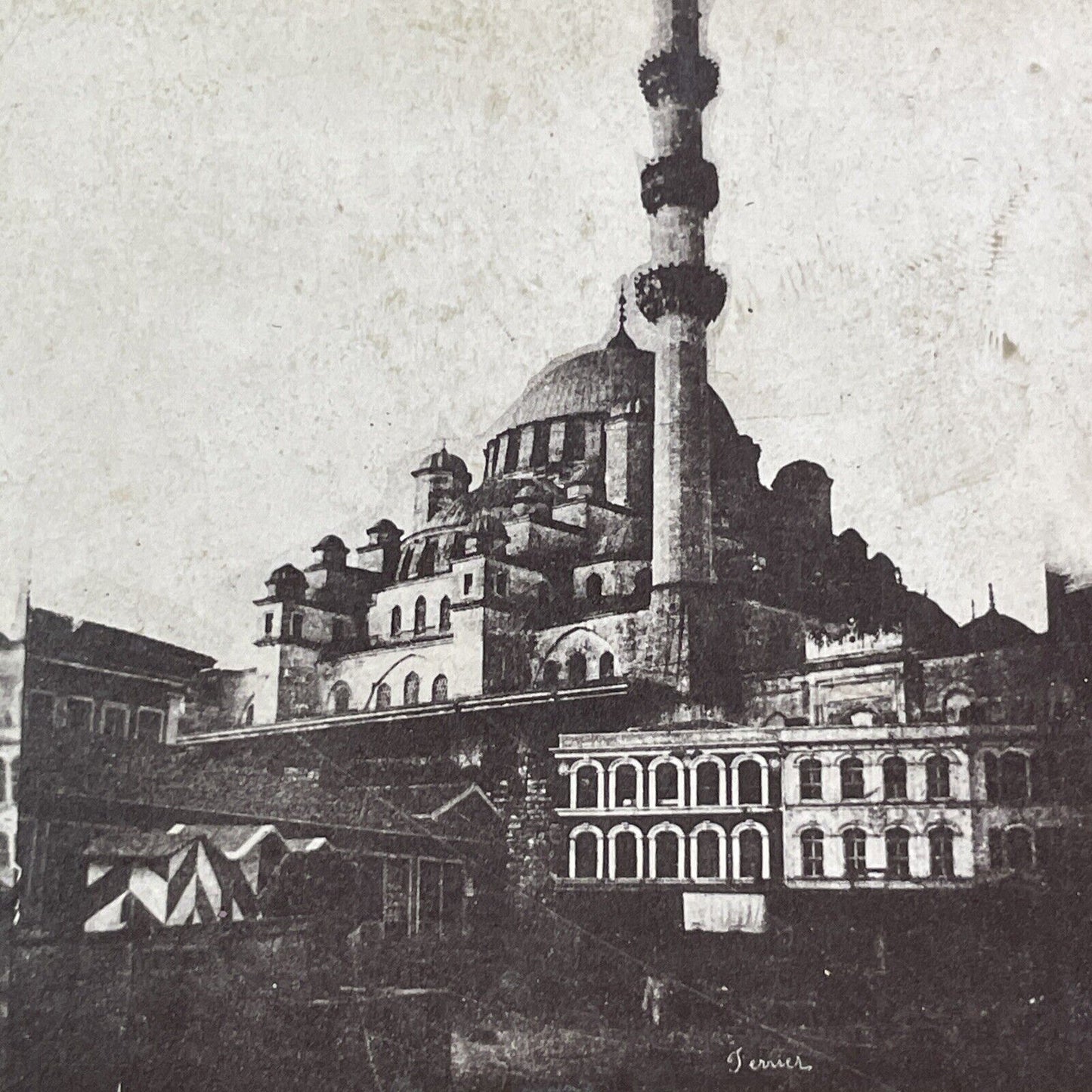 Yeni Cami Mosque Stereoview Istanbul Turkey Turkiye Antique c1865 X2438