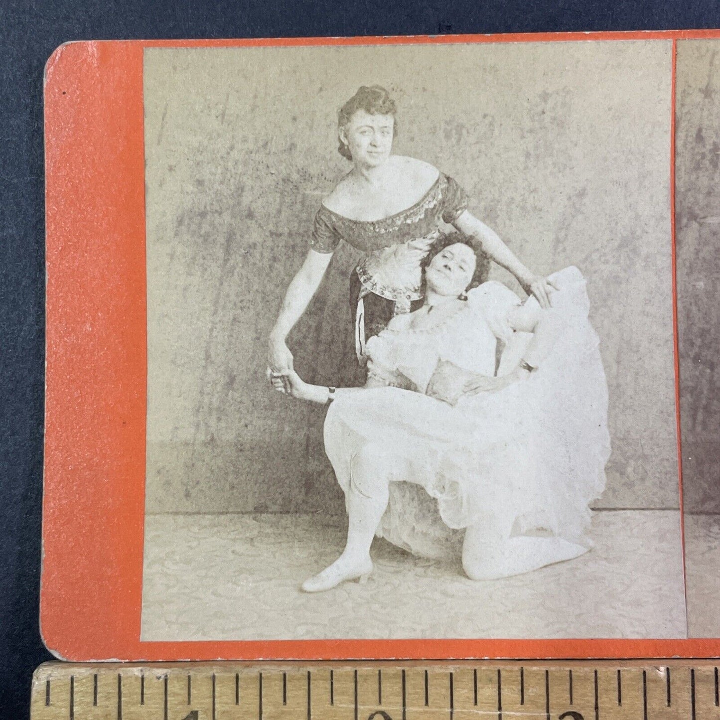 Actresses From Pan, Pan! C'est la Fortune! French Comedy Stereoview c1870s X2601