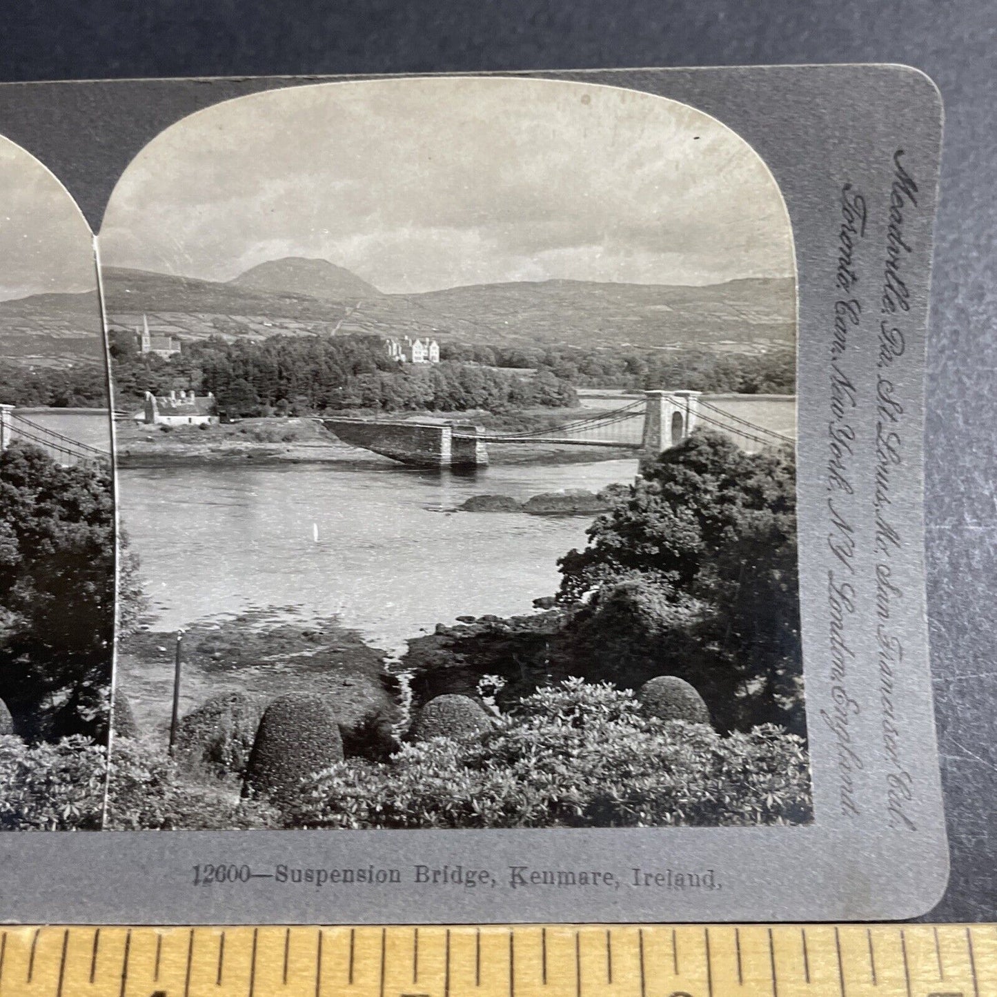 Antique 1902 Kenmare Suspension Bridge Ireland Stereoview Photo Card P5070