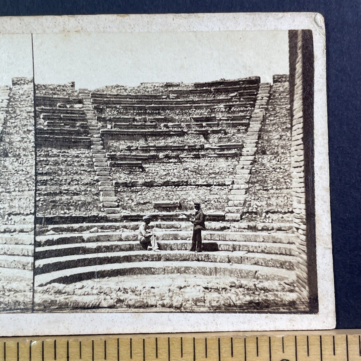 Amphitheatre of Pompeii Ruins Stereoview Michele Amodio Antique c1863 X3781