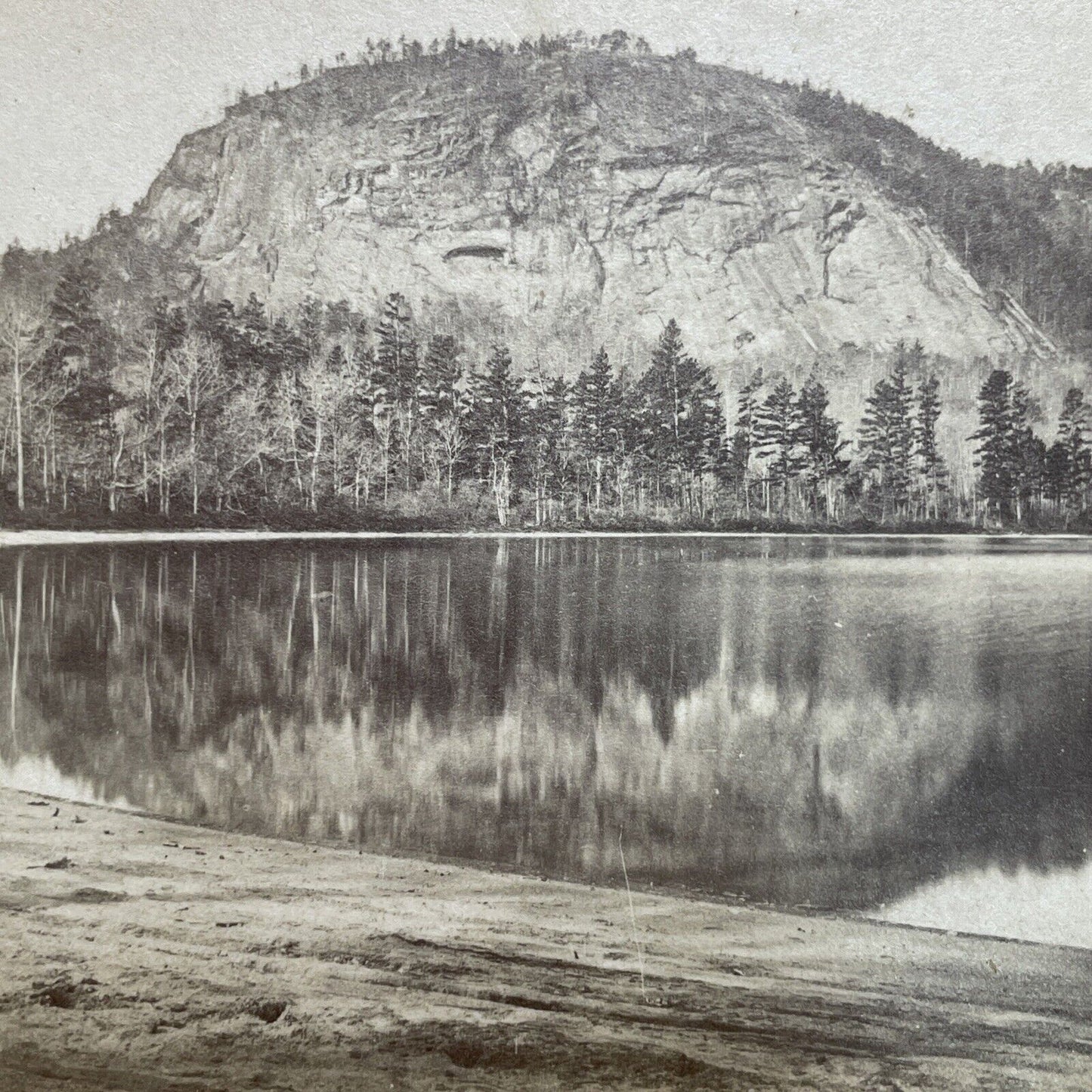 Antique 1870s Echo Lake Conway New Hampshire Stereoview Photo Card V1712