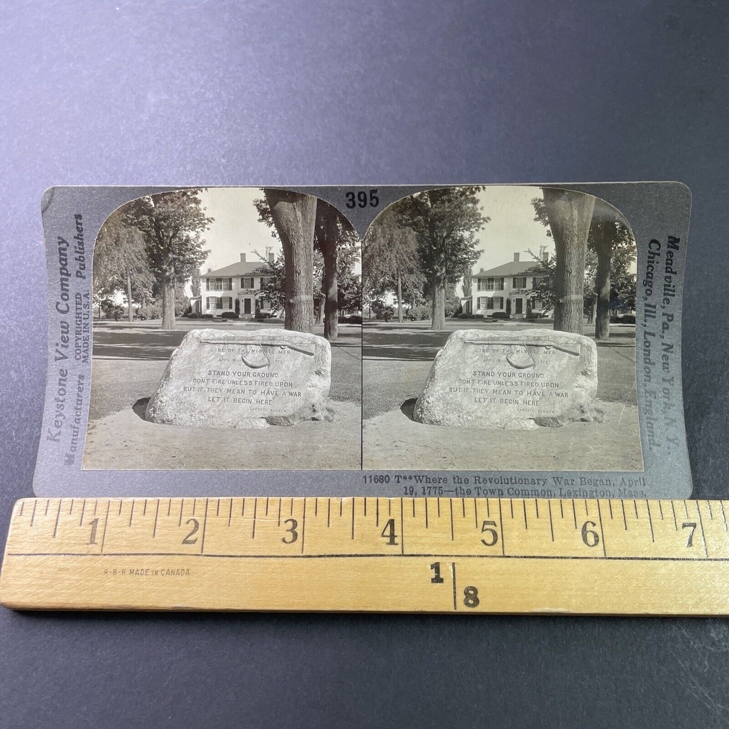 Antique 1910s Where US War Of Independence Started Stereoview Photo Card P3291