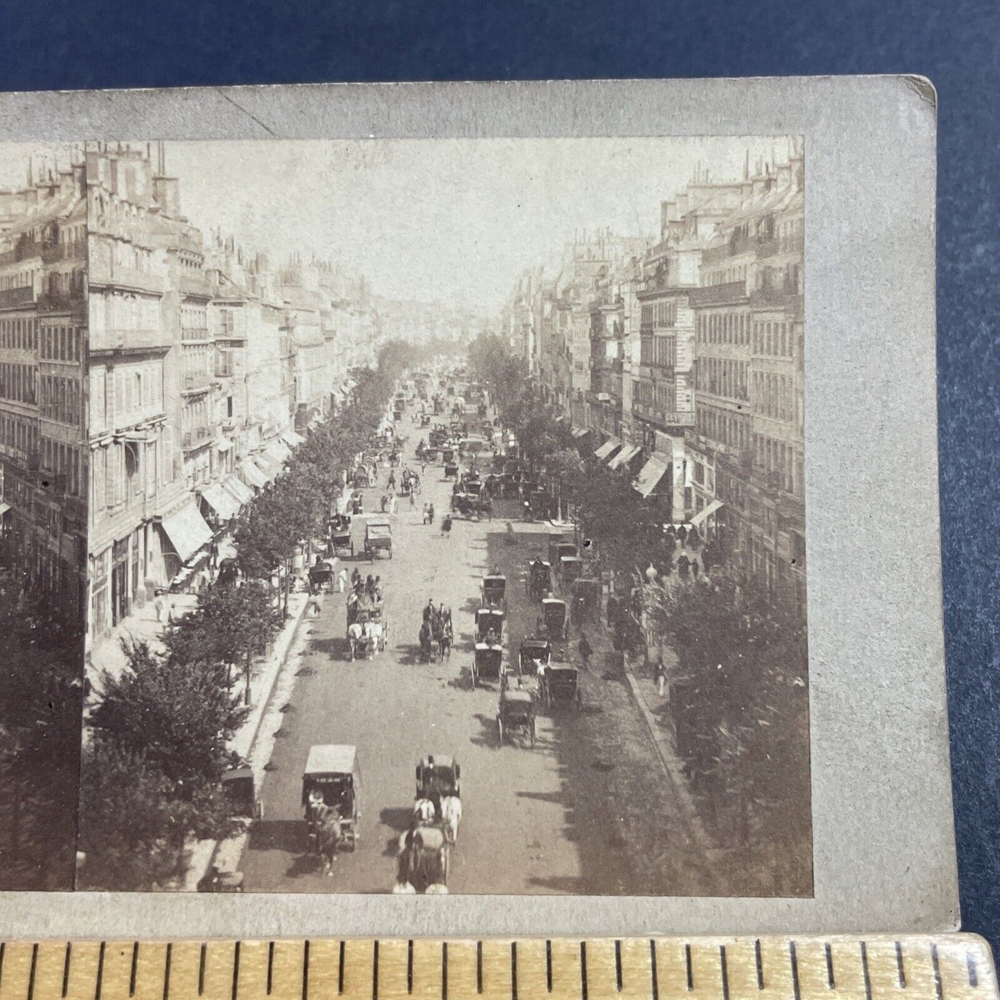 Antique 1870s The Main Street In Paris France Stereoview Photo Card P856-05