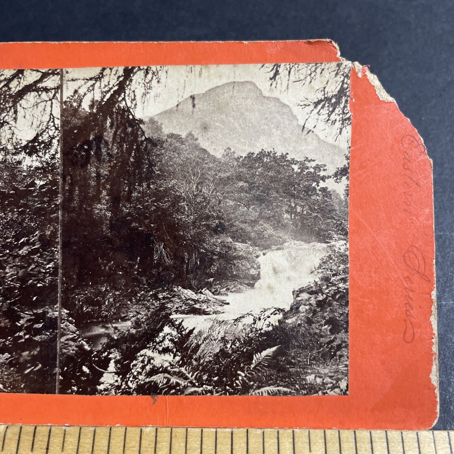 Antique 1860s Linn Falls Of Tummel Scotland Stereoview Photo Card P4535