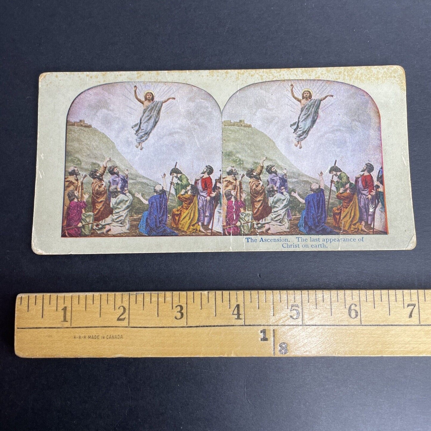 Antique 1902 The Ascension Of Jesus Christ Stereoview Photo Card P1064