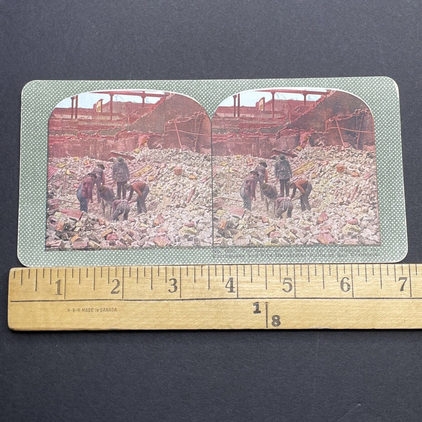 Antique 1918 San Francisco Earthquake Buried Alive Stereoview Photo Card 2300-54