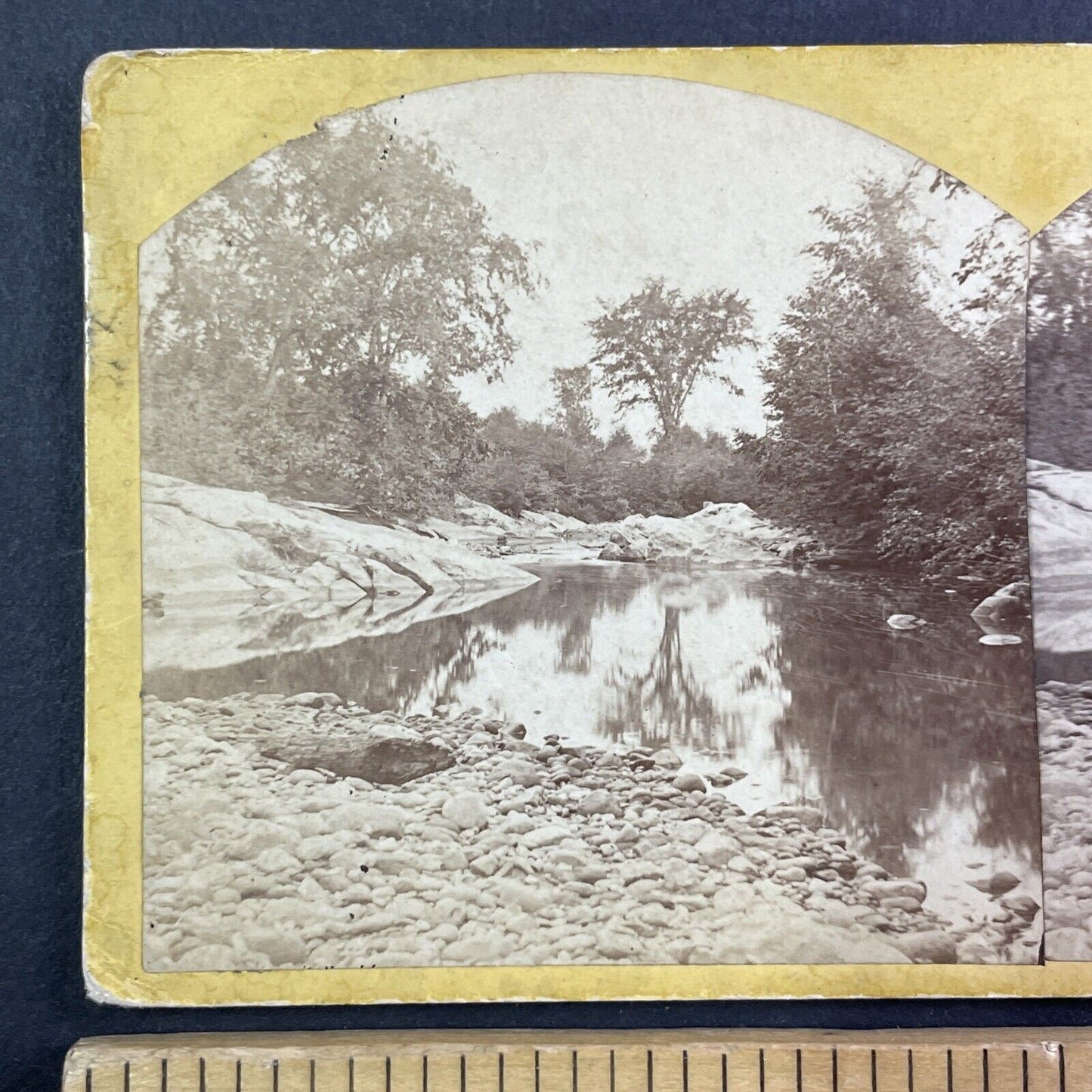 Baker River Warren New Hampshire Stereoview A.F. Clough Antique c1860s Y891