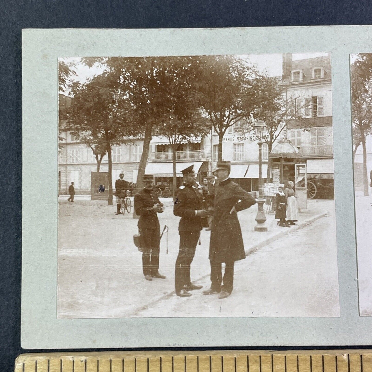 Ferdinand Foch & Maxime Weygand Negotiate German Surrender Stereoview 1918 X2603