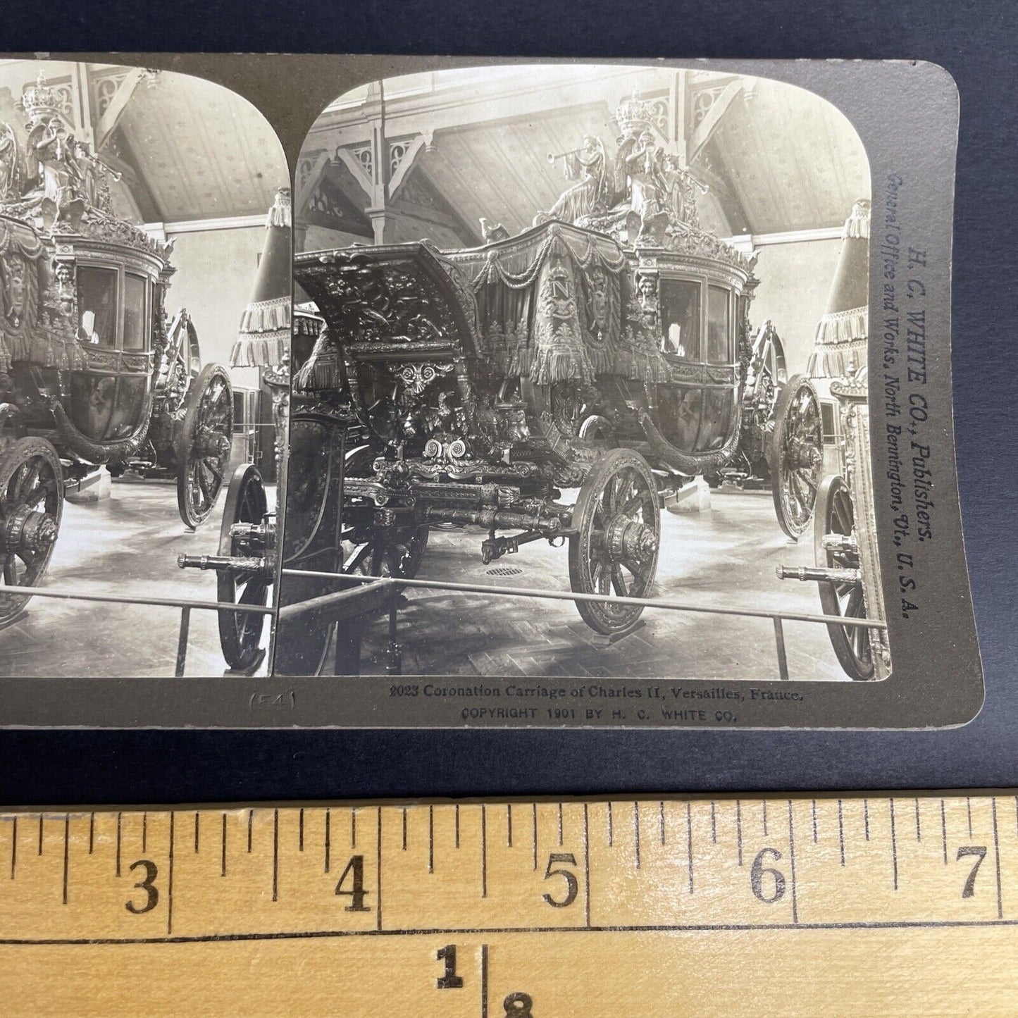 Antique 1901 Stage Coach Charles II Paris France Stereoview Photo Card P947