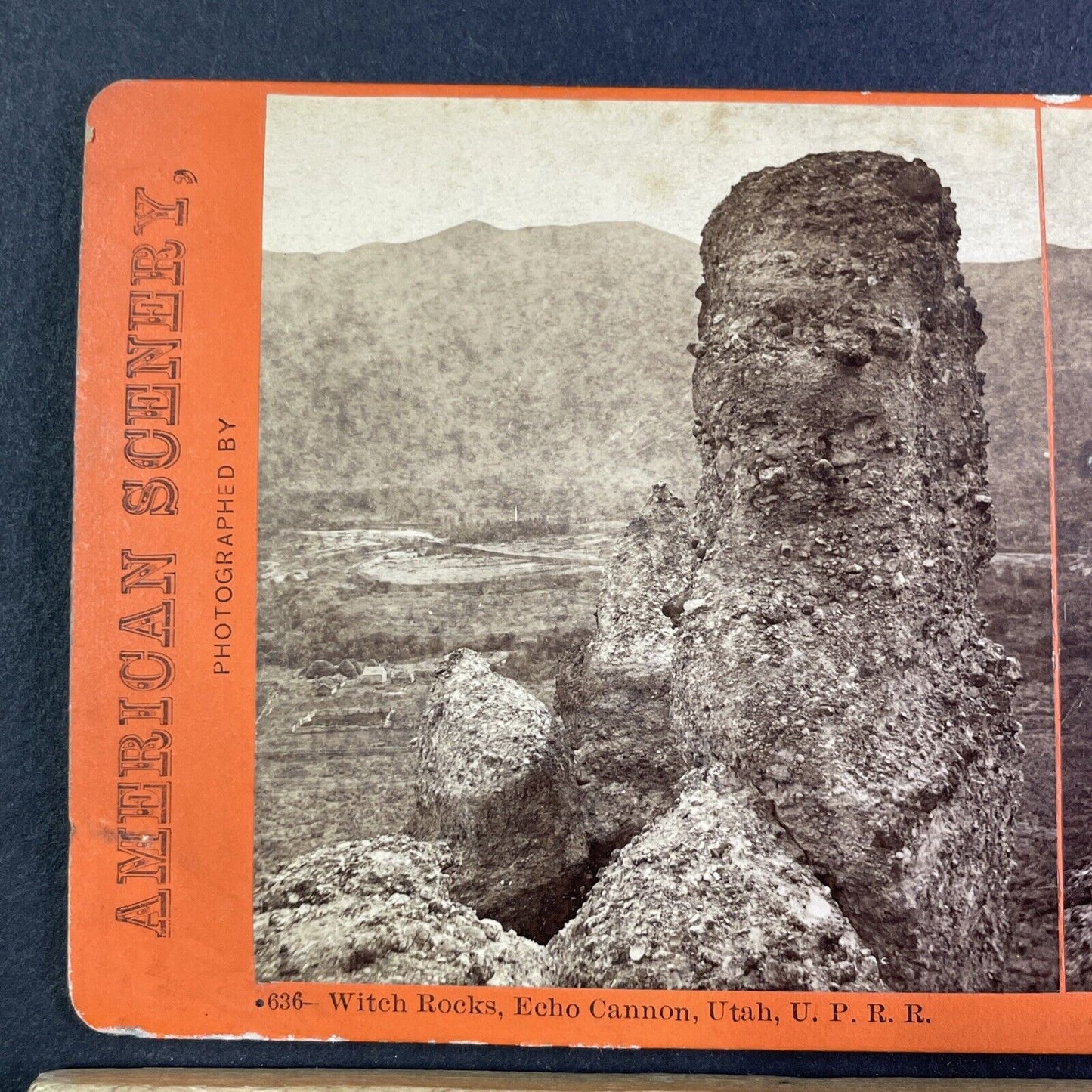 Witch Rocks in Echo Canyon Utah Stereoview C.L. Pond UPRR c1870s Y2509