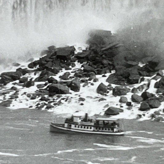 Antique 1930s Maid Of The Mist Boat Niagara Falls Stereoview Photo Card V2641