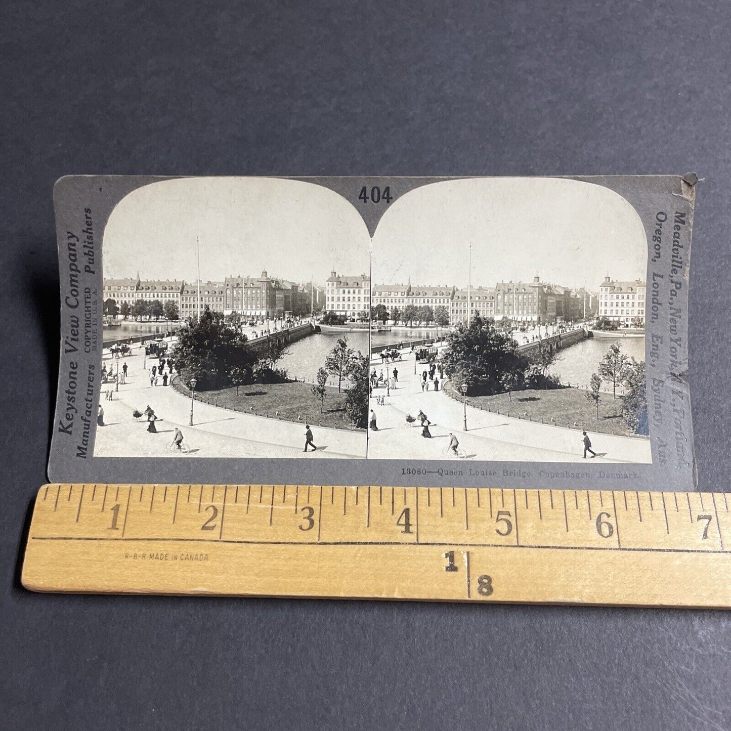 Antique 1910s Copenhagen Denmark Bridge & Palace Stereoview Photo Card P3653