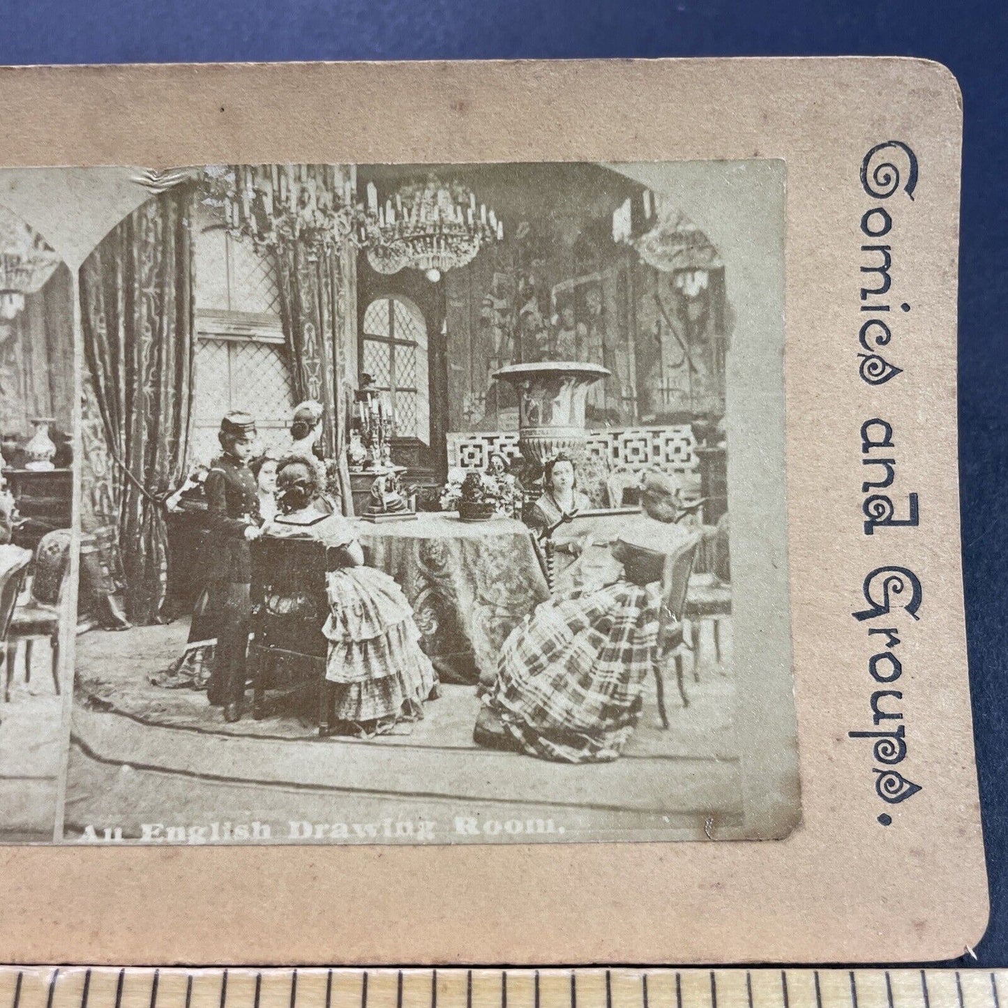 Antique 1870s Child Servant And High Society Ladies Stereoview Photo Card P4102