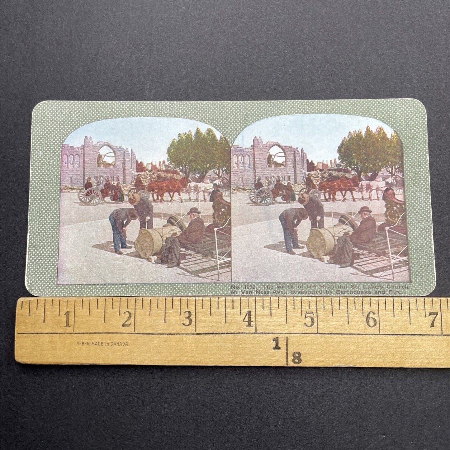 Antique 1910s San Francisco Earthquake St. Lukes Stereoview Photo Card 2300-31