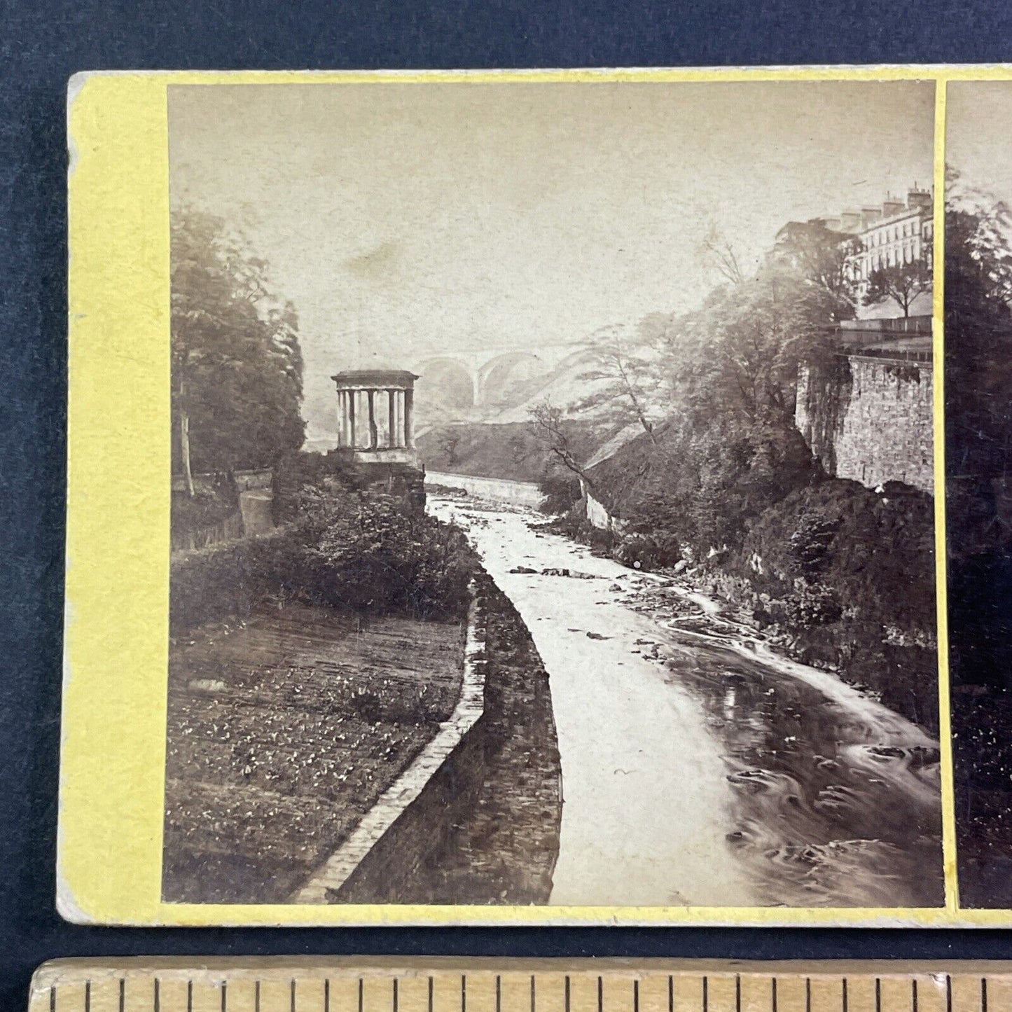 St. Bernard's Well Edinburgh Scotland Stereoview Dean Bridge Antique c1870 X3567