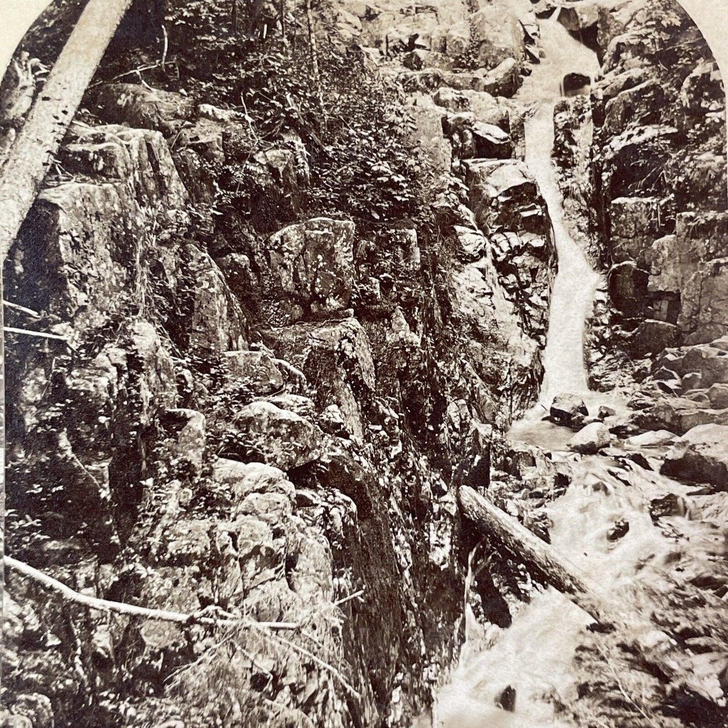 Beecher's Falls Gorge Crawford House Stereoview New Hampshire c1870s Y1879