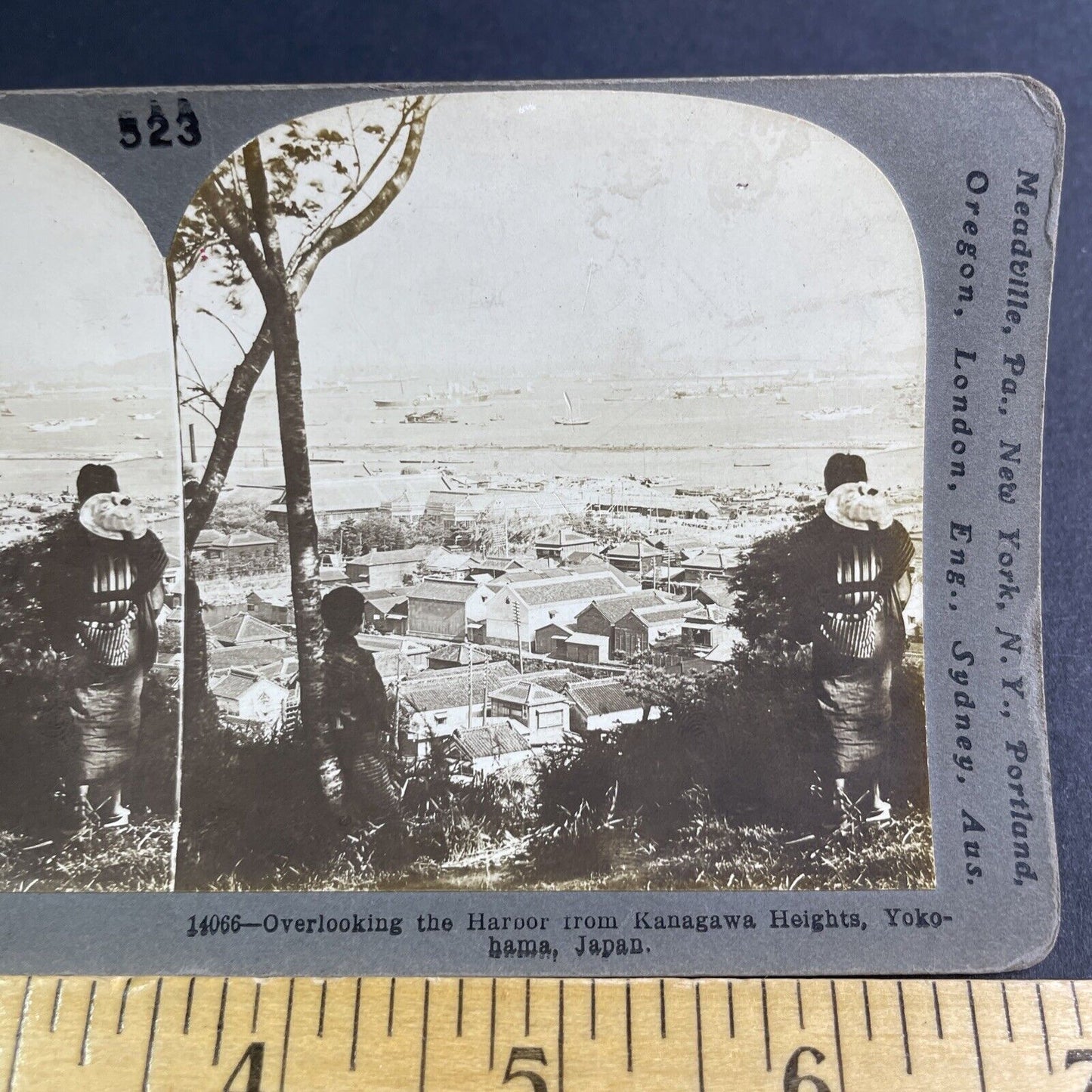 Antique 1904 City View Yokohama Japan Stereoview Photo Card P2103