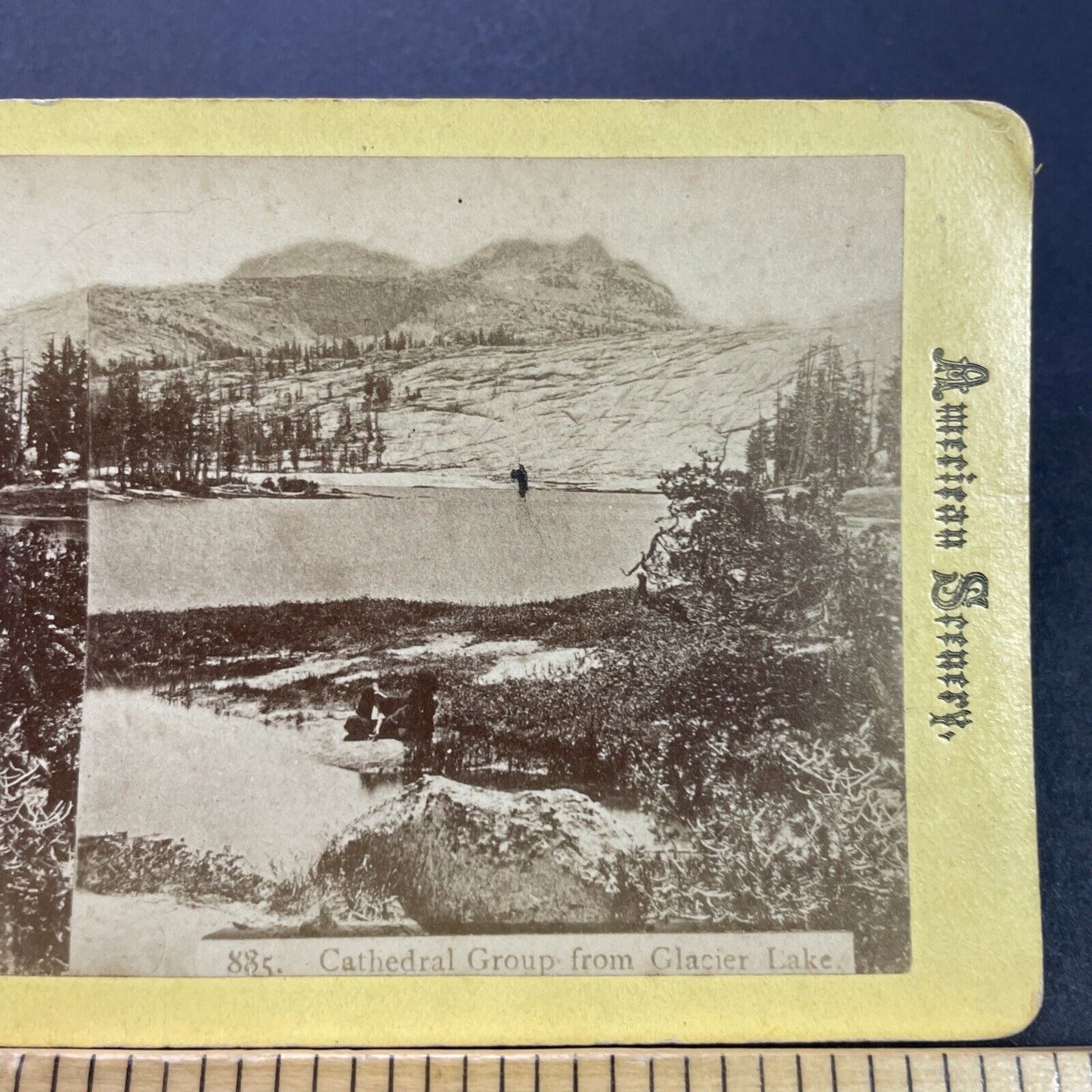 Antique 1870s Glacier Lake Yosemite California Stereoview Photo Card P3582