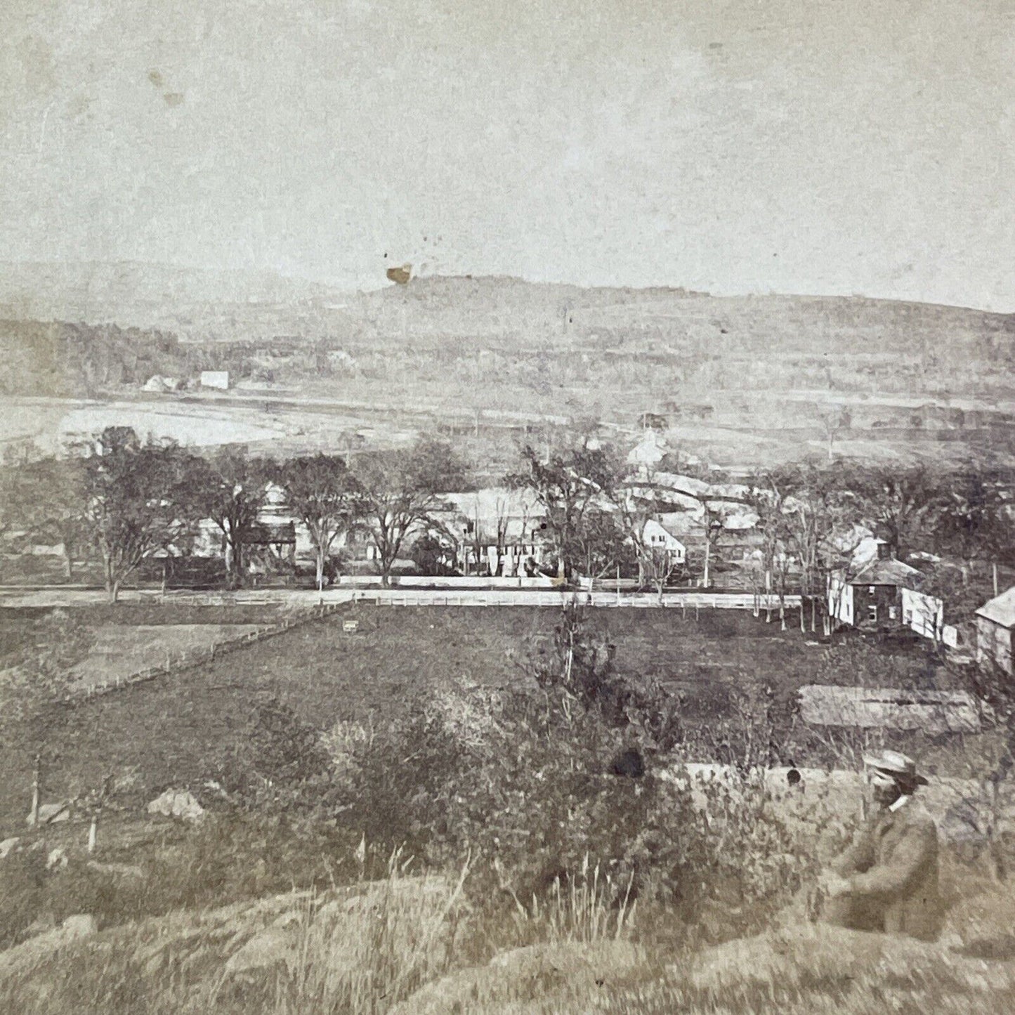 Boscawen New Hampshire Downtown Stereoview MC Harriman Antique c1875 X1217